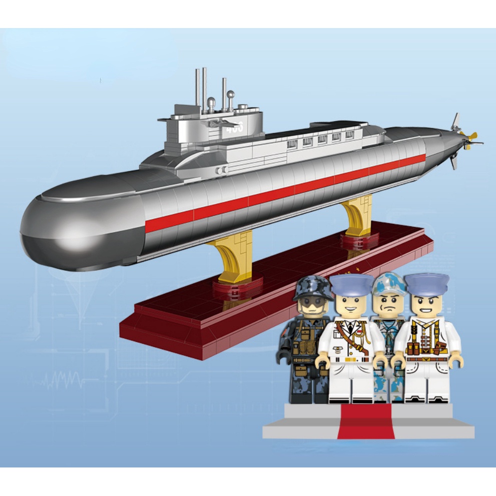 1020PCS MOC WW2 Xia Class 092 Nuclear Submarine Figure Model Toy Building  Block Brick Gift Kids New Set 1:190