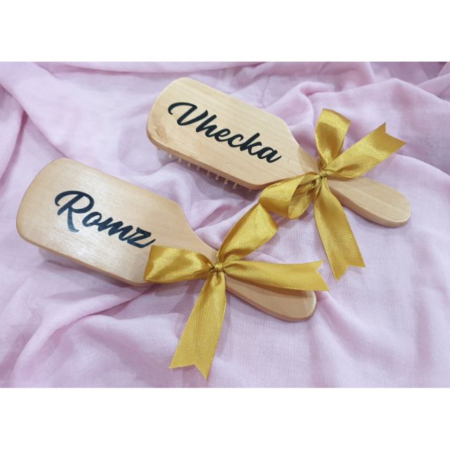 Personalized Paddle Hair Brush (sticker decal or engrave) | Shopee ...