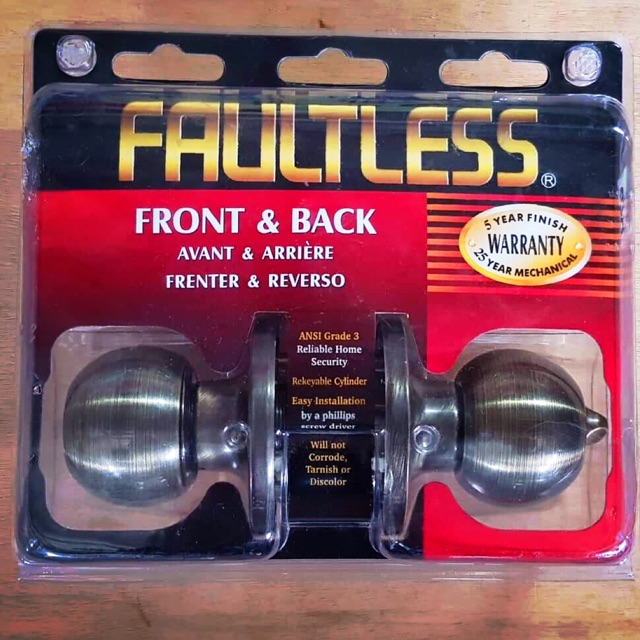 Faultless door knob lockset Antique brass ON HAND STOCKS Shopee