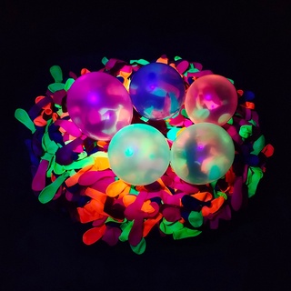  100 Pcs UV Neon Balloons ,Neon Glow Party Balloons UV