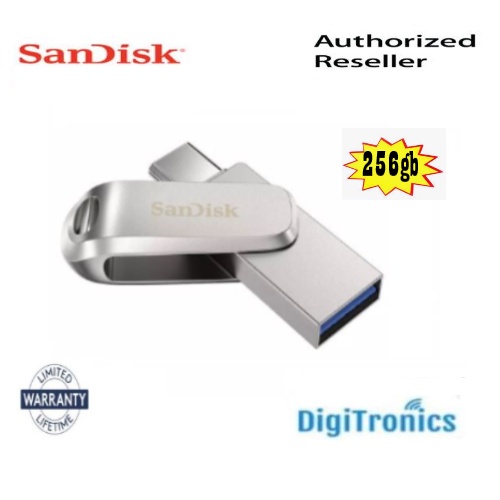 Sandisk Ultra Dual Drive Luxe Sdddc4 256gb Otg With Usb 3 1 And Type C Reversible Connector