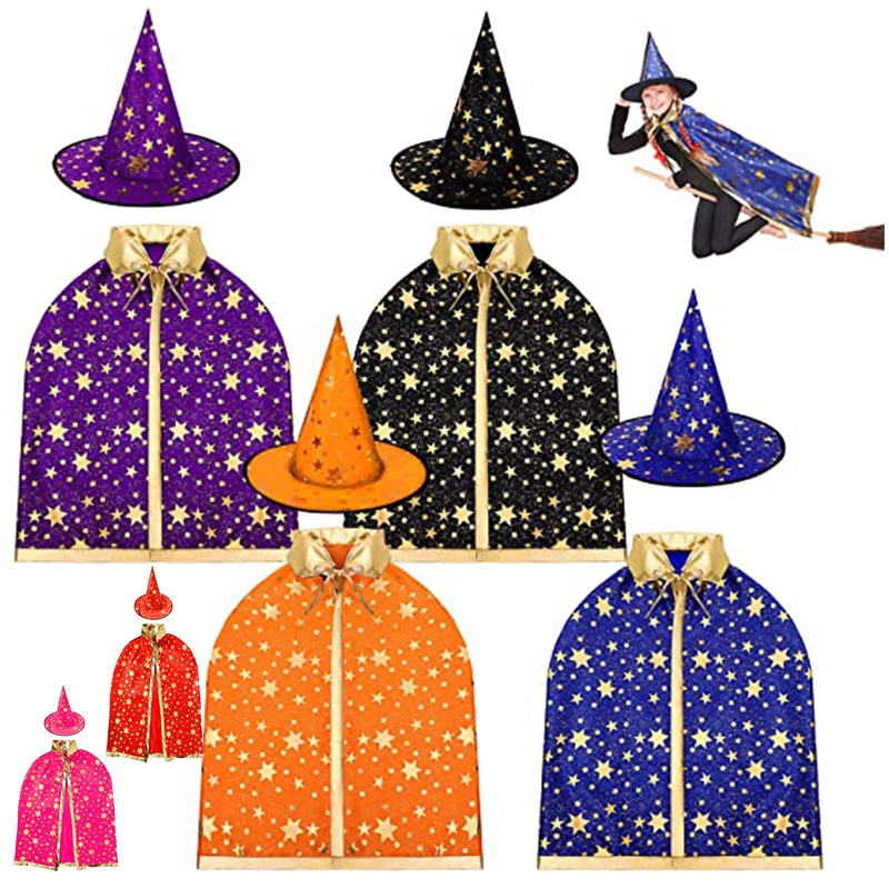 And Soft Elegant Children's Witch Cape With Hat Props For