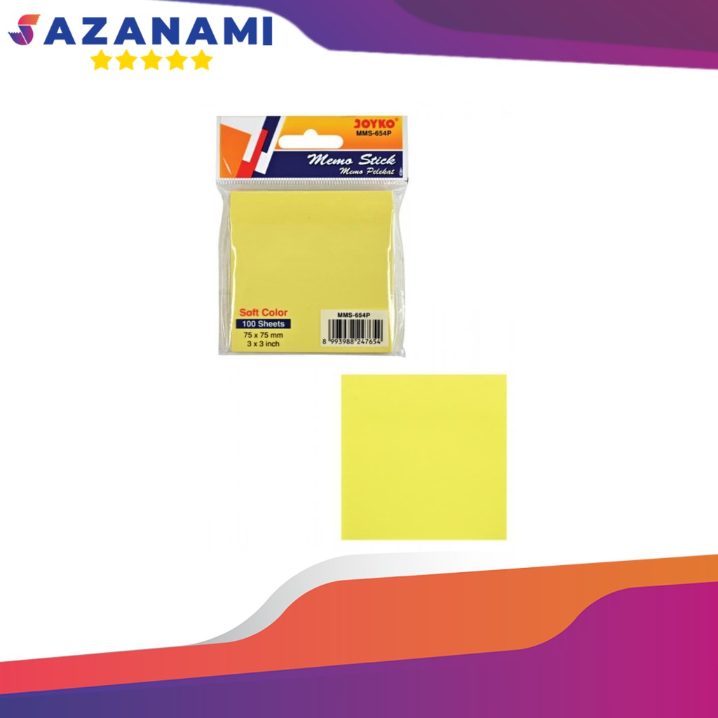 JOYKO MEMO STICK 654 MEMO YELLOW STICKY NOTES PAPER | Shopee Philippines