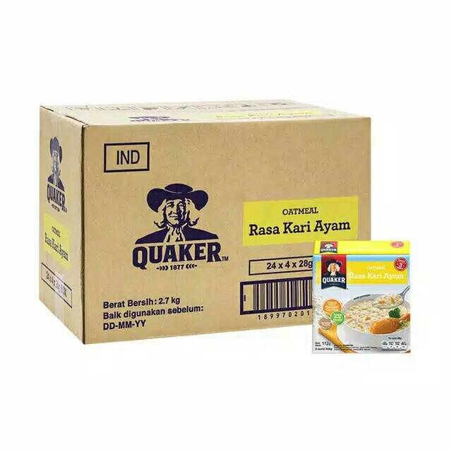Quaker oatmeal instant box packaging 4 sachets 1 carton contains 24 ...