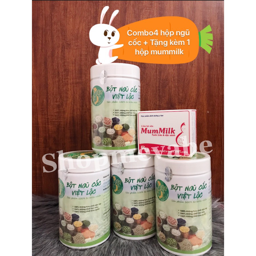 Combo 4 boxes of Vietnamese Loc cereal milk benefits, cool (Free 1