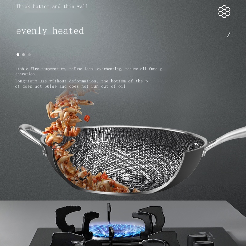 German household 304 stainless steel frying pan nonstick pan no oil