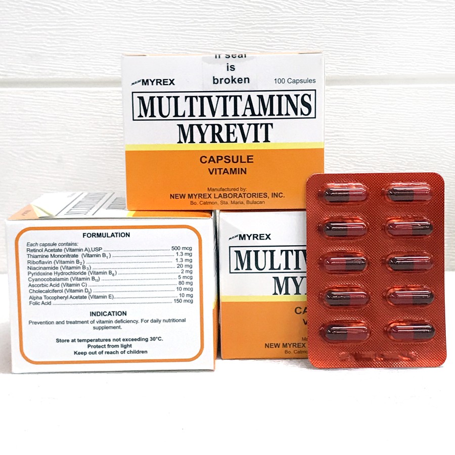 Multivitamins Myrevit 100 cap New Myrex Shopee Philippines