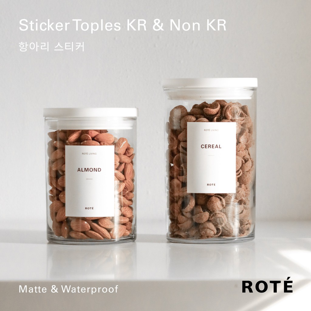 ROTE - JAR LABEL STICKER CONTAINER LABEL STICKER/ WATERPROOF AESTHETIC ...