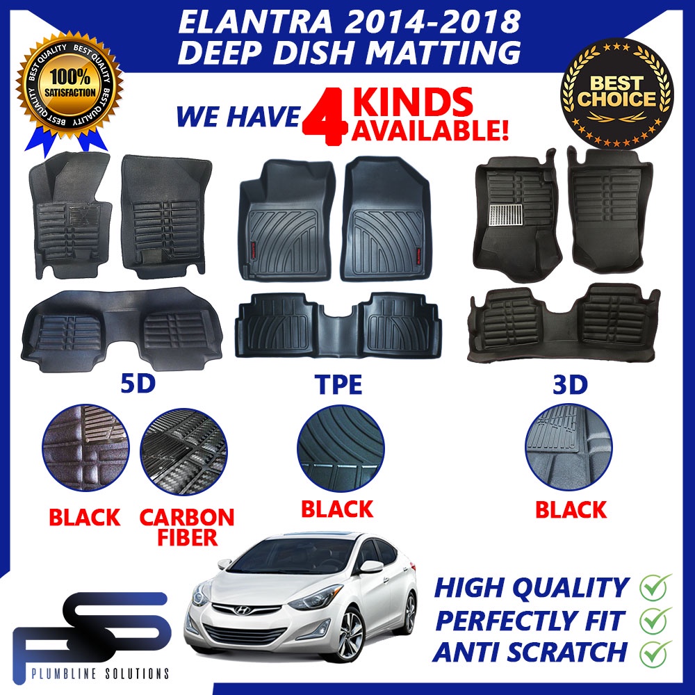 D Carbon Fiber D Tpe Black Deep Dish For Hyundai Elantra