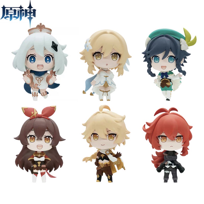 6pcs/set Genshin Impact Vol 2 Anime Figure Keqing Ganyu Qiqi Action ...