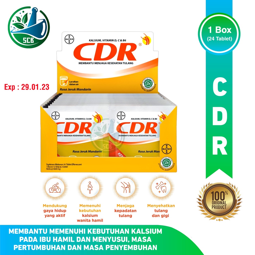 CDR tablet BOX 24 tablets - Orange Flavor Vitamin CD Calcium Supplement ...