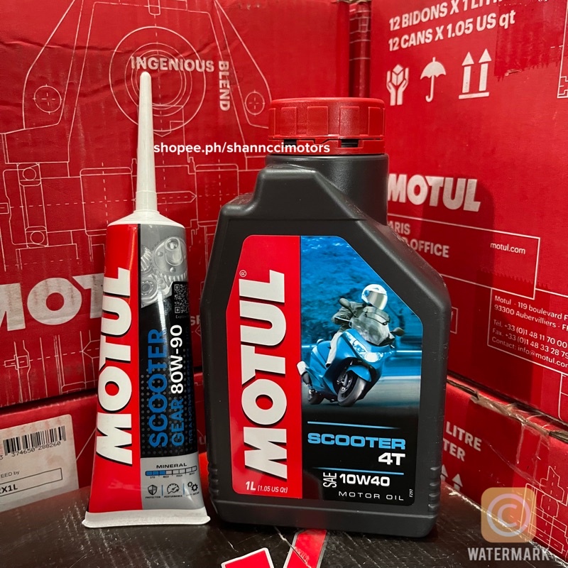 MOTUL SCOOTER 4T 10W40 SAE 1 LITER + MOTUL GEAR OIL BUNDLE SET Shopee