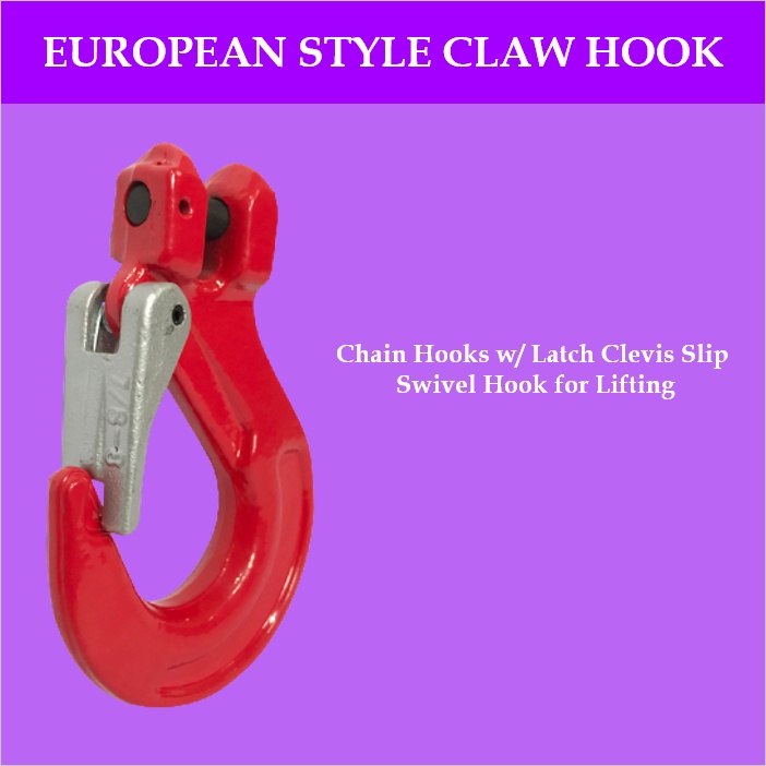 1T 2T 3.15T European Style Claw Hook Chain With Latch Clevis Slip
