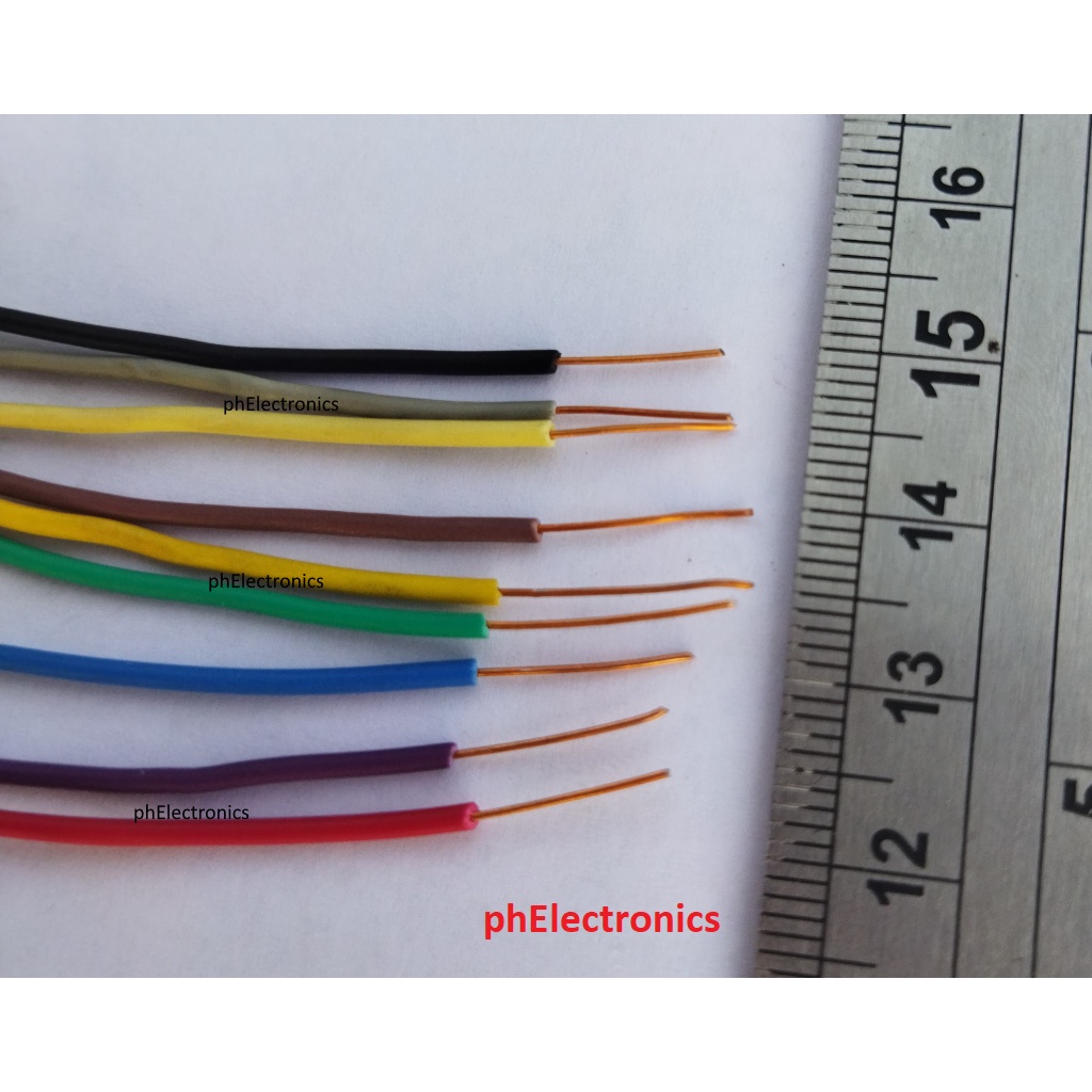 2meters AWG22 22 SOLID wire red black white blue many colors solid