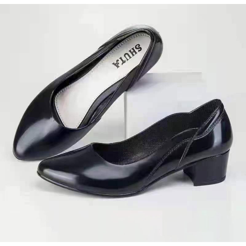 2 inch high heels blackshoes 617 Black shoes school shoes rubber shoes for women s girls Shopee Philippines