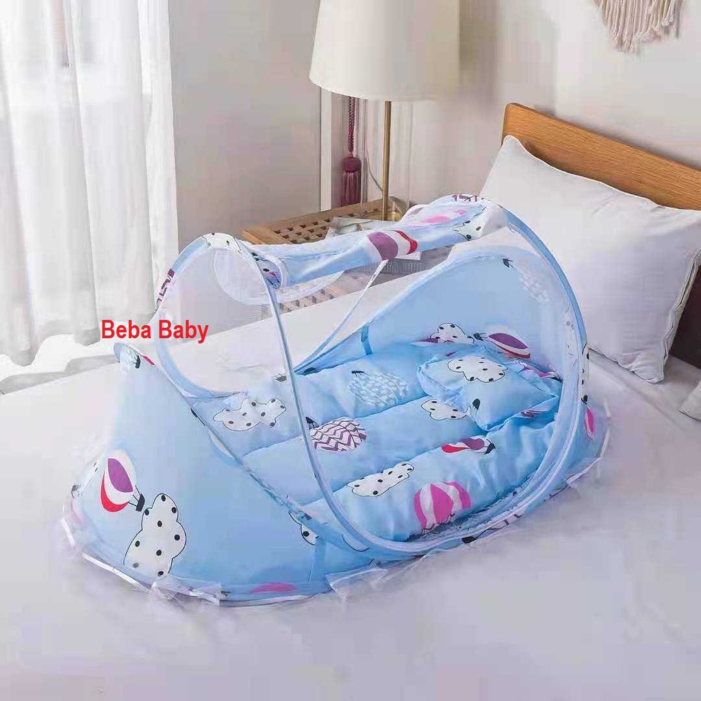 Jumbo Baby Net Bed Comforter Pillows SET Folding Zipper Crib soft