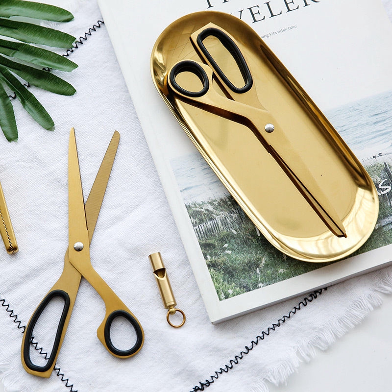EHONGHONG Golden Scissors Household Cutting Tools Office Ribbon-cutting ...