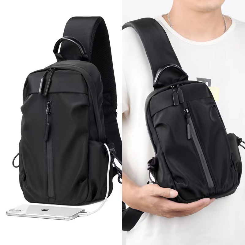 Cage Outdoor Sports Oblique Belt Bag Earphone Hole Large Capacity