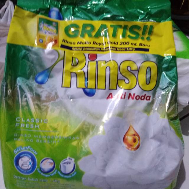 Rinso Anti Stain 1.4kg Free Rinso Molto Royal Gold 200ml | Shopee ...