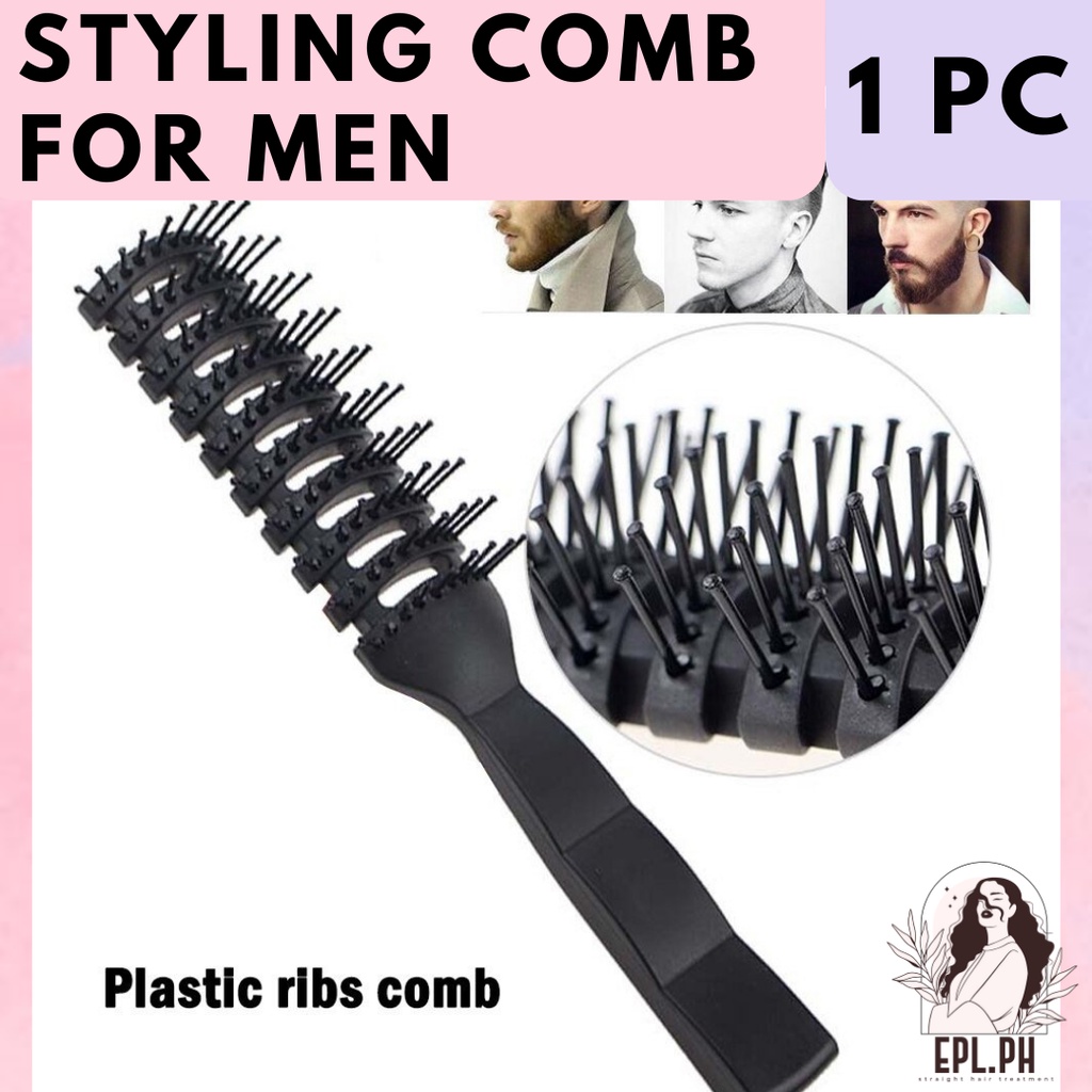 Men Plastic Vent Hair Brush Comb Anti-Static, Massage Hair Care Ribs ...