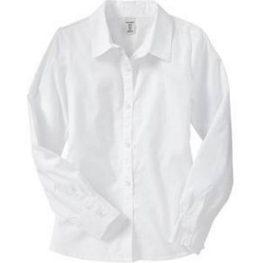 Old Navy Girl s Long Sleeves Stretch Polo White White Polo with
