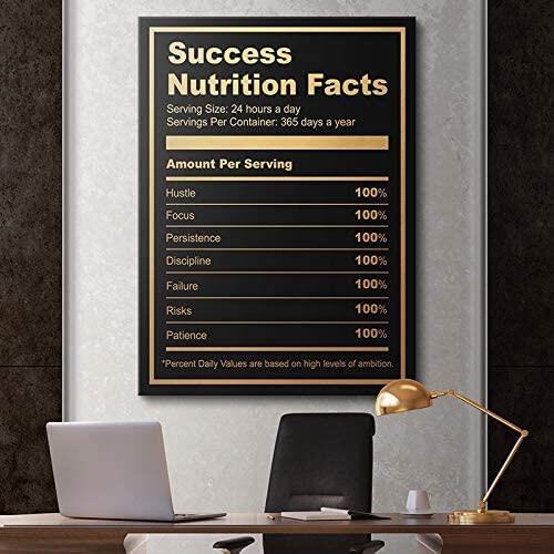 Success Nutrition Facts Motivational Wall Art Black and Decorite ...