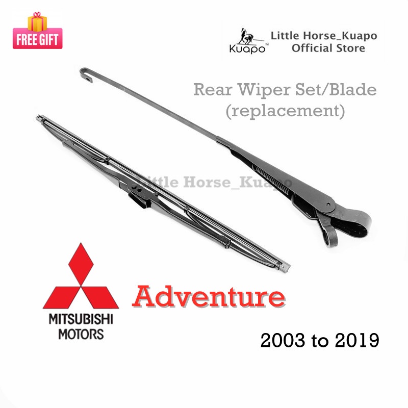 2003 to 2019 Mitsubishi Adventure Rear Wiper Assembly (Set/Arm/Blade