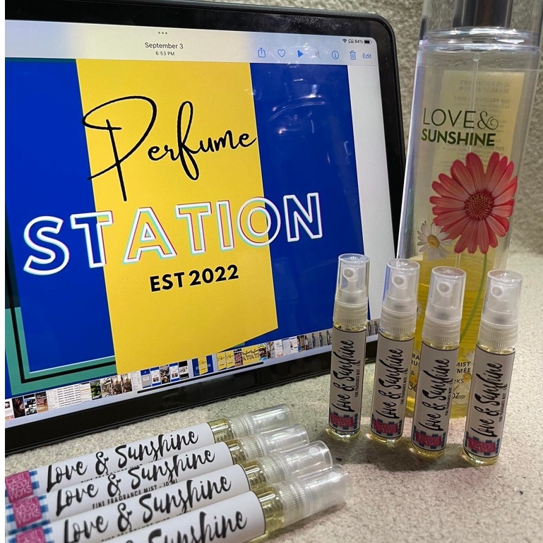 Bath and Body Works Fragrance Mist Love and Sunshine Decant/ Travel