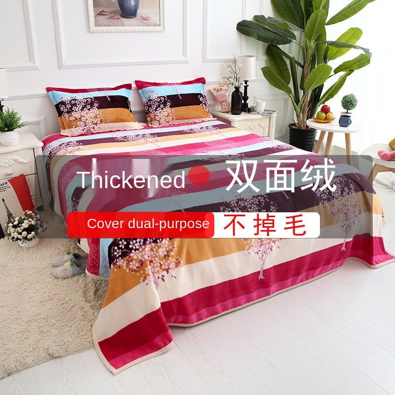 Flannel Sheets Velvet Bed Sheet DoubleSided Velvet Thickened Double