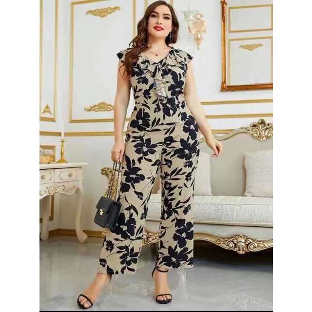 Adc Fashion #72209 plus size floral jumpsuit fit xl | Shopee Philippines