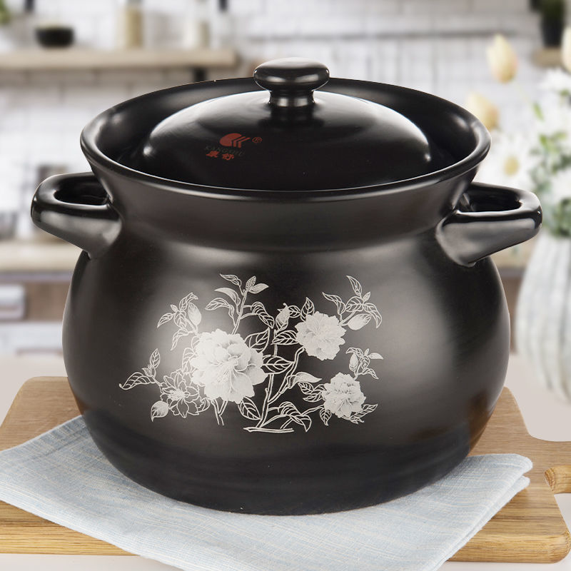 4L-6.5L Chinese Clay Casserole Ceramic Pot For Gas Fire Cooking Soup  Porridge