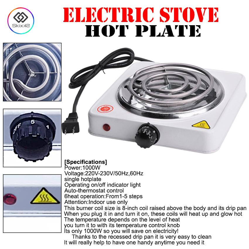 Portable Electric Stove Single Burner 1000W Hot Plate JX1010B (White ...