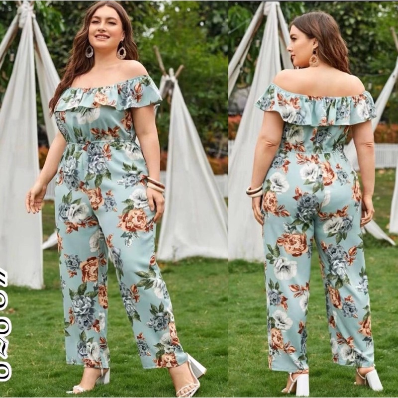 Office Elegant Striped Jumpsuit Plus Size V Neck Rompers Shopee Philippines