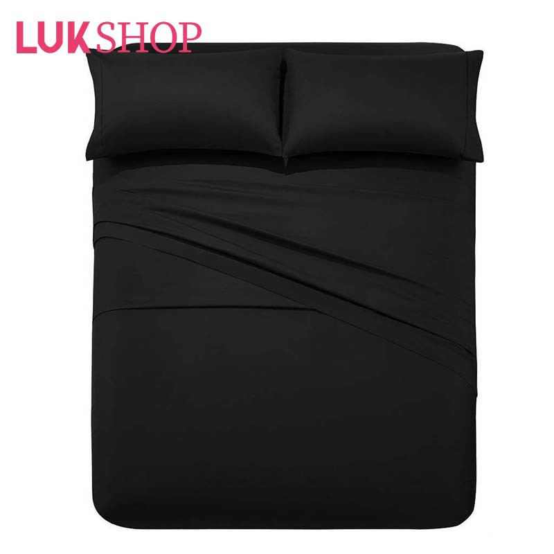 LUK Hotel Quality 4in1 Double Size Bed Sheet 54"*75"*7.8" Fitted Sheet
