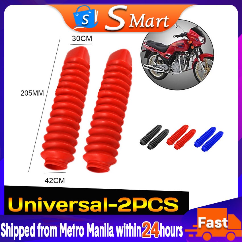 2Pcs Universal Shock Absorber Motorcycle Rubber Front Fork Cover ...