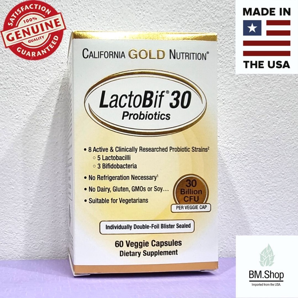 Lactobif Probiotics, 30 Billion CFU, 60 Veggie Capsules California Gold ...