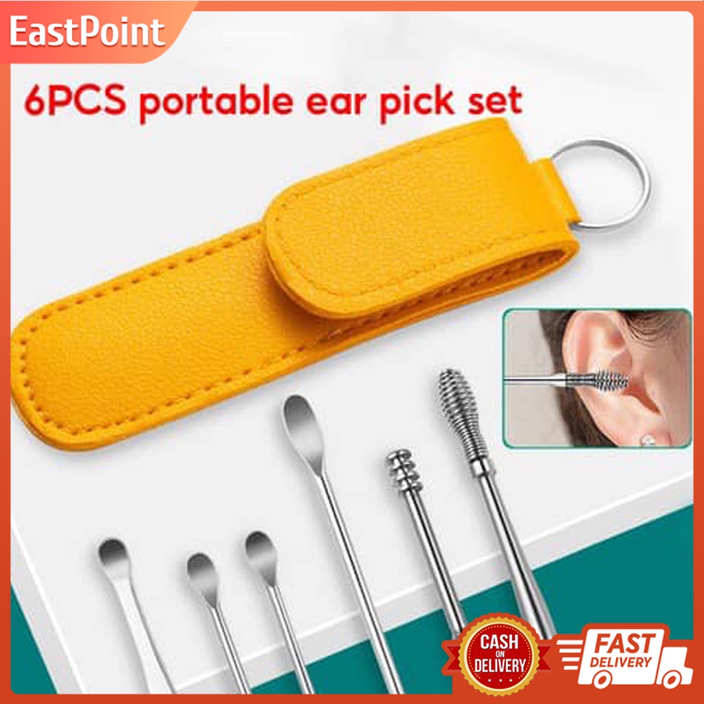 6 in 1 Portable Ear Cleaner Set, Earpick Ear Wax Remover Ear Curette