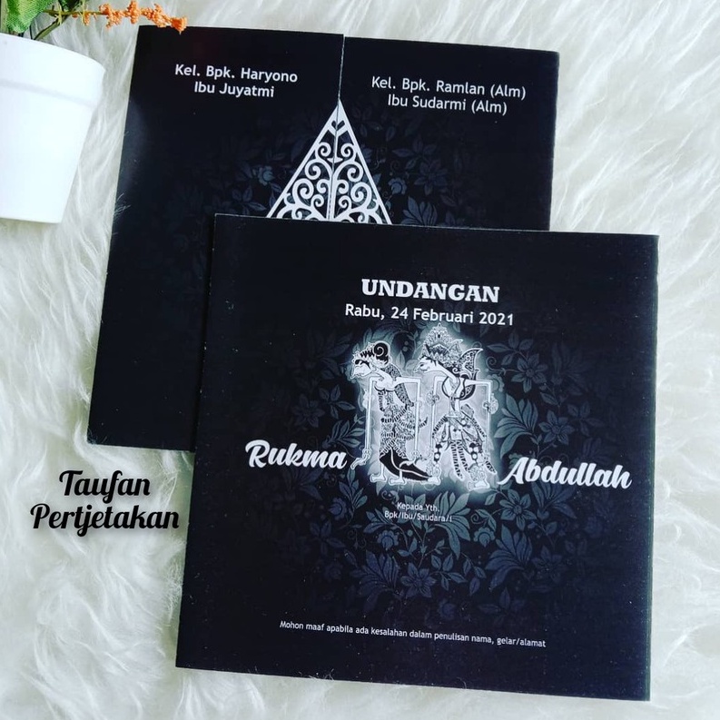 Free Folded Simple Javanese Traditional Puppet Wedding Invitation free ...