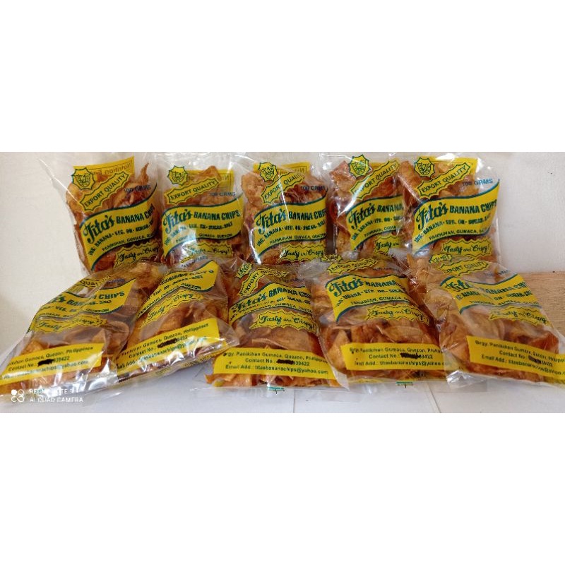 Tita' Banana Chips Gumaca Quezon 10's New Stock Expiry 09 May 2024