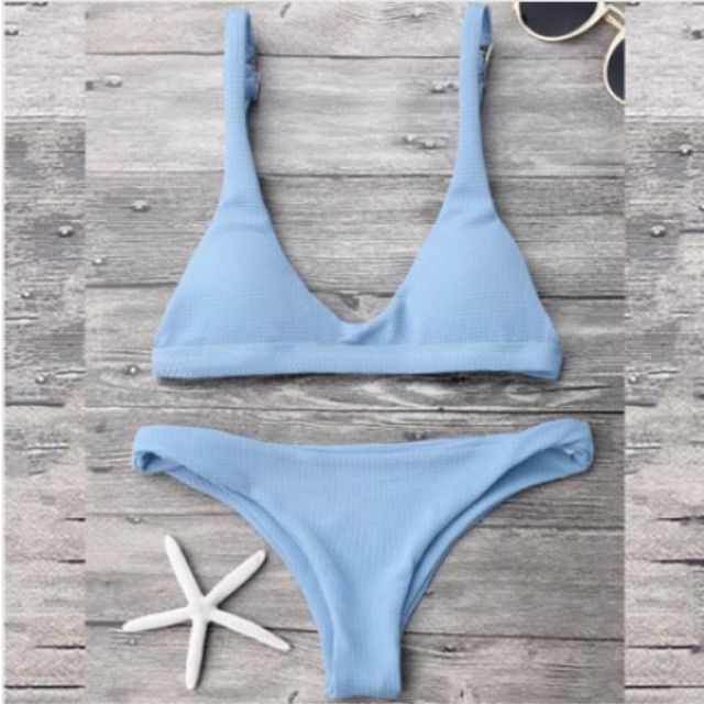 Medium light blue two piece bikini Shopee Philippines