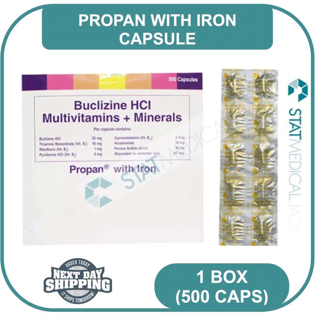 Propan with Iron Multivitamins + Buclizine + Minerals Capsule 1 box