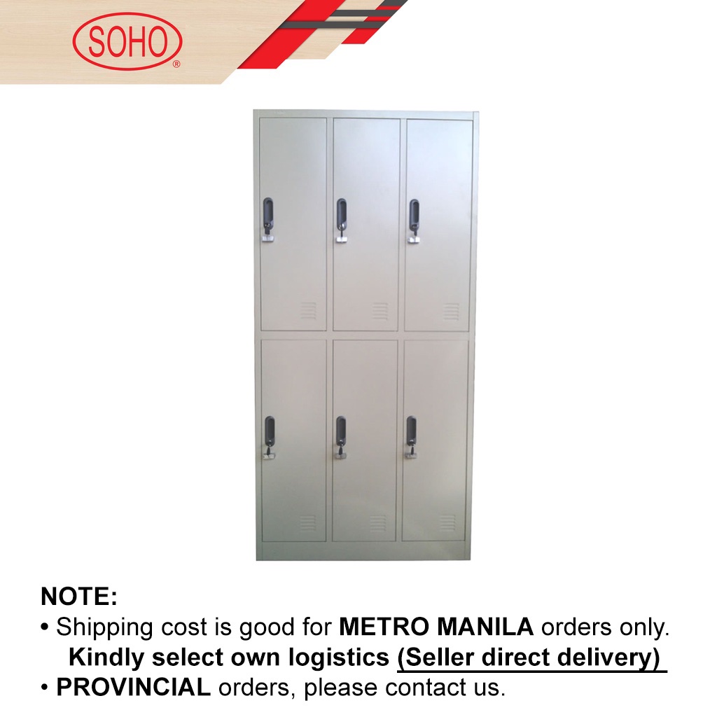 SOHO Vicenza 6-Door Locker with Keylock and Padlock | Shopee Philippines