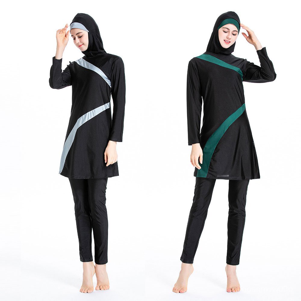 3pcs Muslim Swimsuits Full Coved Long Sleeve Islamic Women Swimwear ...