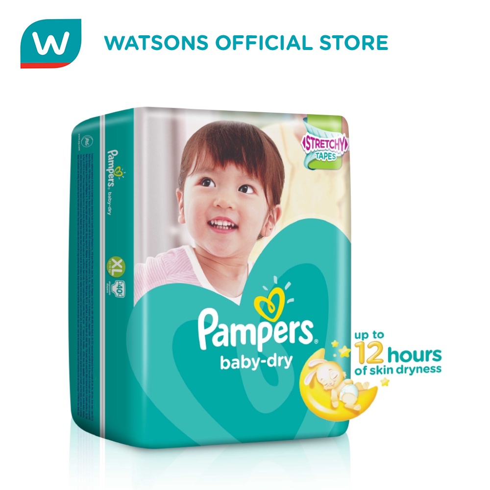 PAMPERS Baby Dry Taped Diapers XL 40s | Shopee Philippines