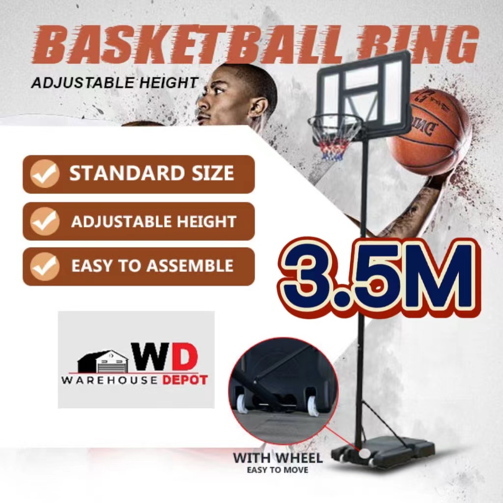 NBA Basketball Ring Basket ball and Stand for Adult and kids Adjustable