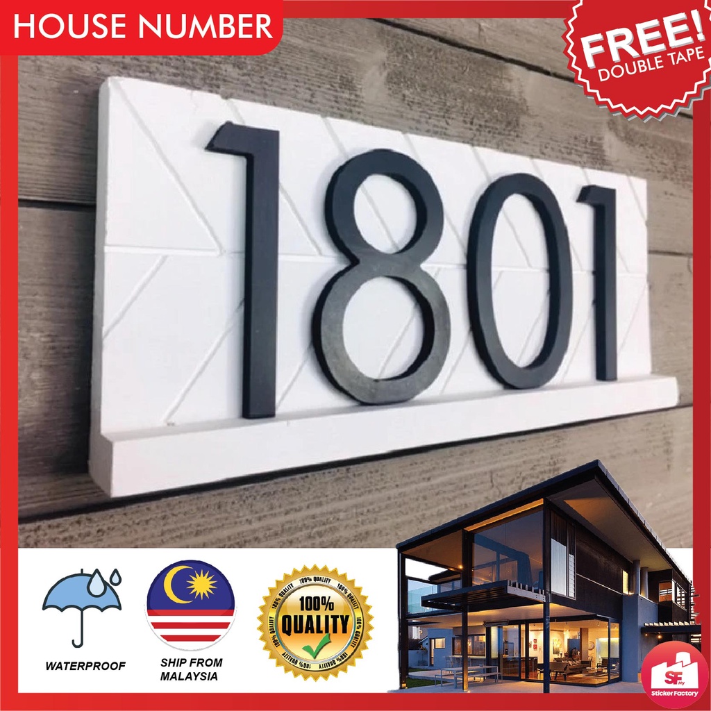 House Number Plate/Nombor Rumah Alamat/Room Hotel Number sign Acrylic