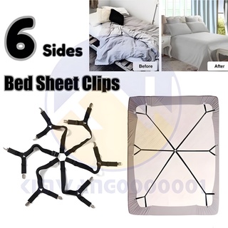 6pcs Bed Sheet Clips Mattress Pad Straps - Elastic Sheets Holder