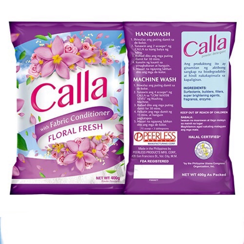 Calla Powder Detergent Floral Fresh 800g & 400g Shopee Philippines