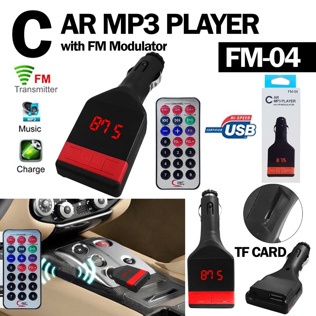 Car mp3 Player with FM Modulator FM-04 - 1 USB Port | Shopee Philippines