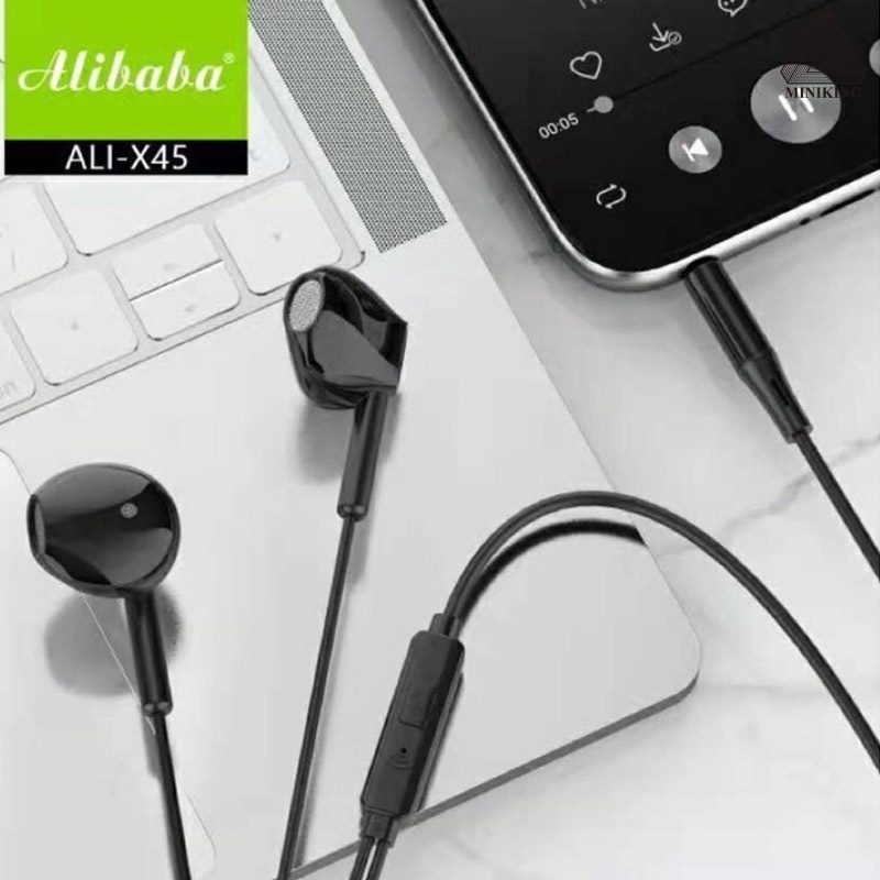 Alibaba AliX45 3.5mm Stereo Sound Earphone with Microphone and Noise